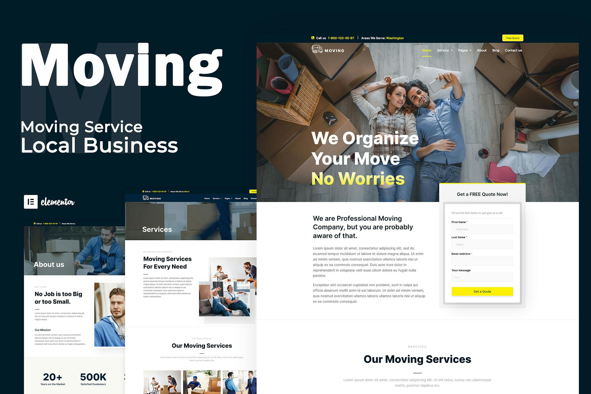 Moving Service- Local Business Elementor Template Kit