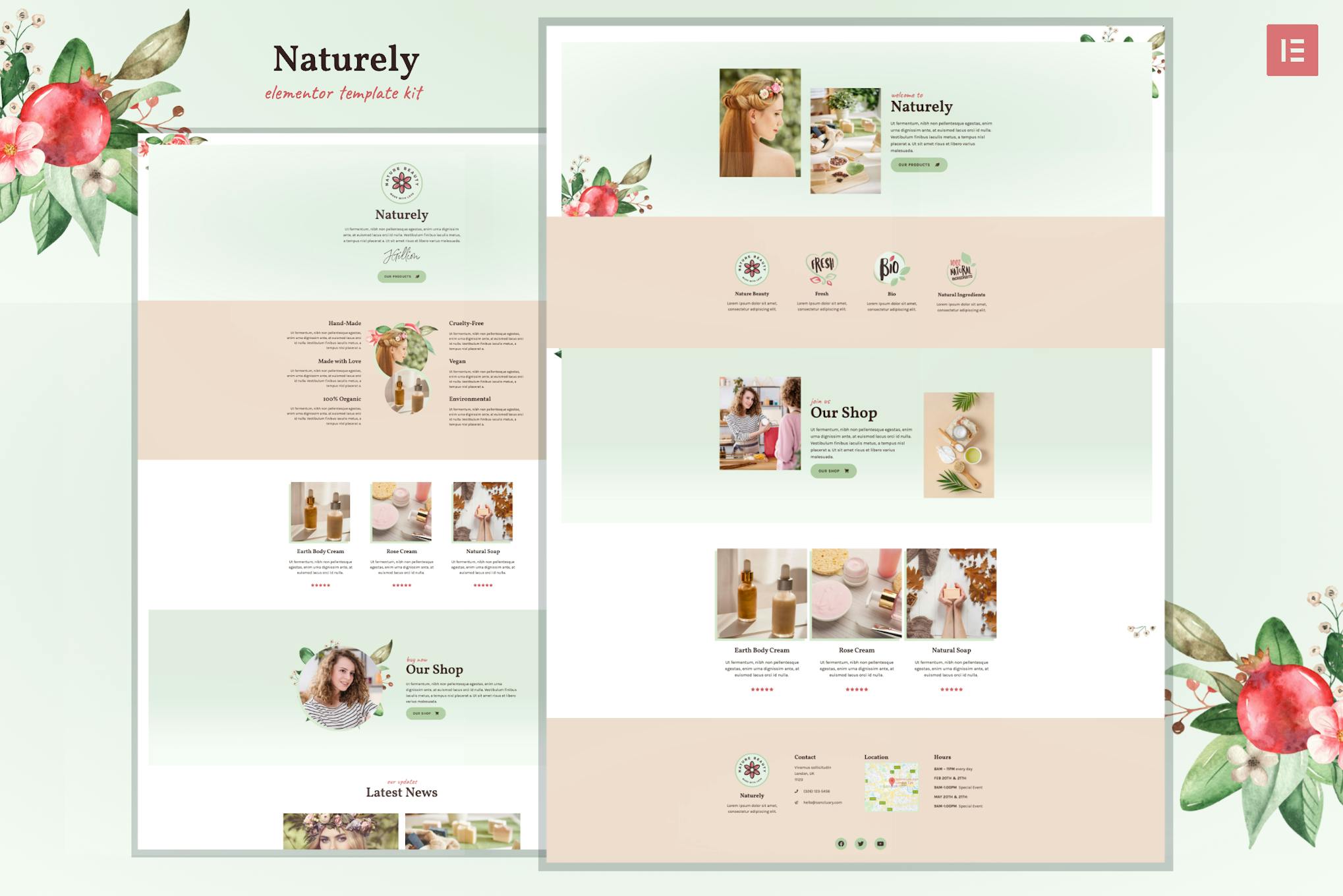 Naturely- Natural Cosmetics and Beauty Template Kit