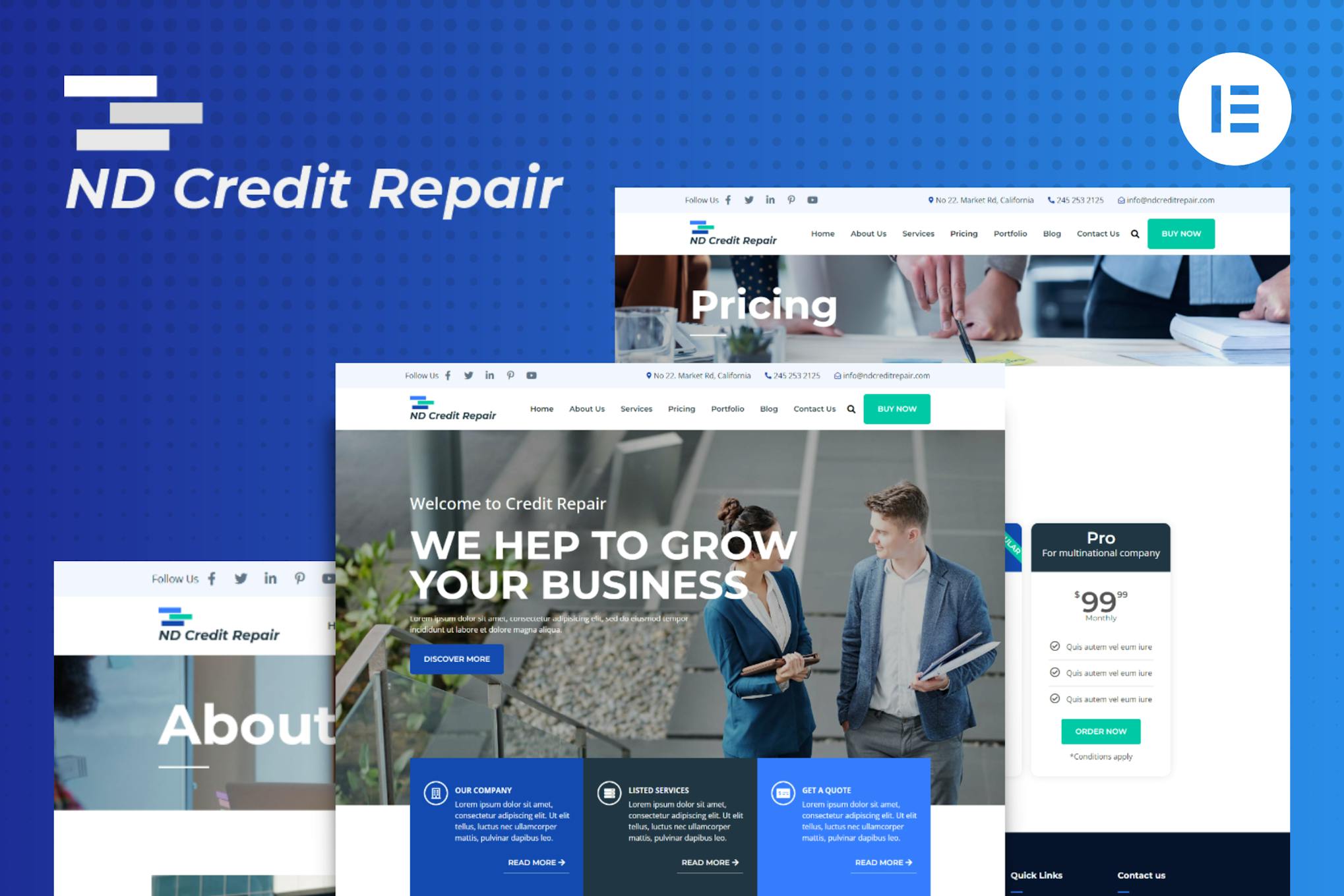 ND Credit Repair - Finance Company Elementor Template Kit