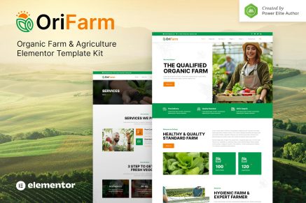 OriFarm- Organic Farm and Agriculture Elementor Template Kit