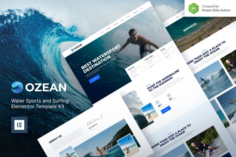 Sportify – Water Sports & Surfing Elementor Pro Template Kit