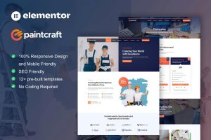 PaintCraft – Painting & Wallpapering Service Elementor Template Kit