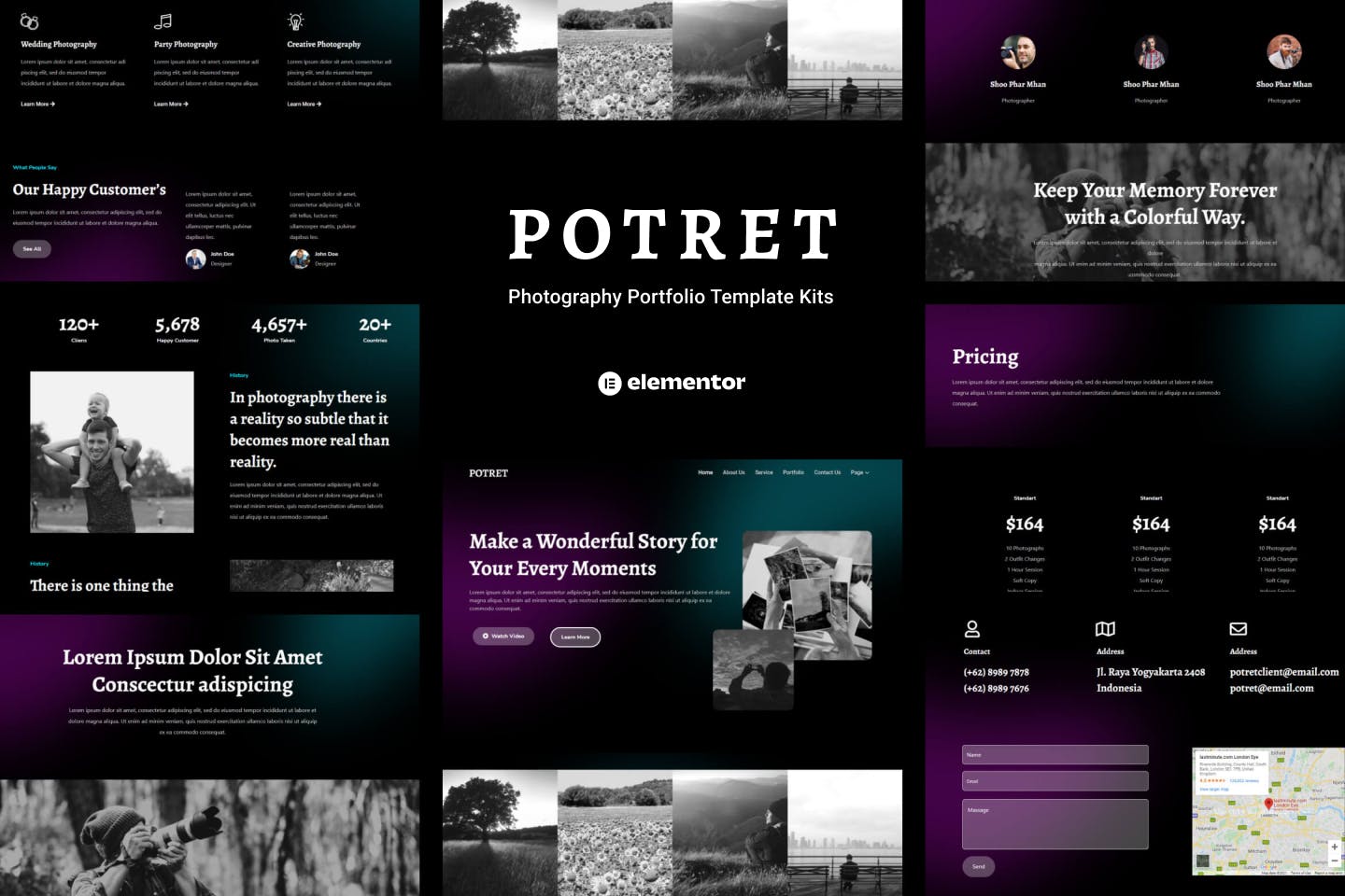 Potret- Photography Portfolio Elementor Template Kit