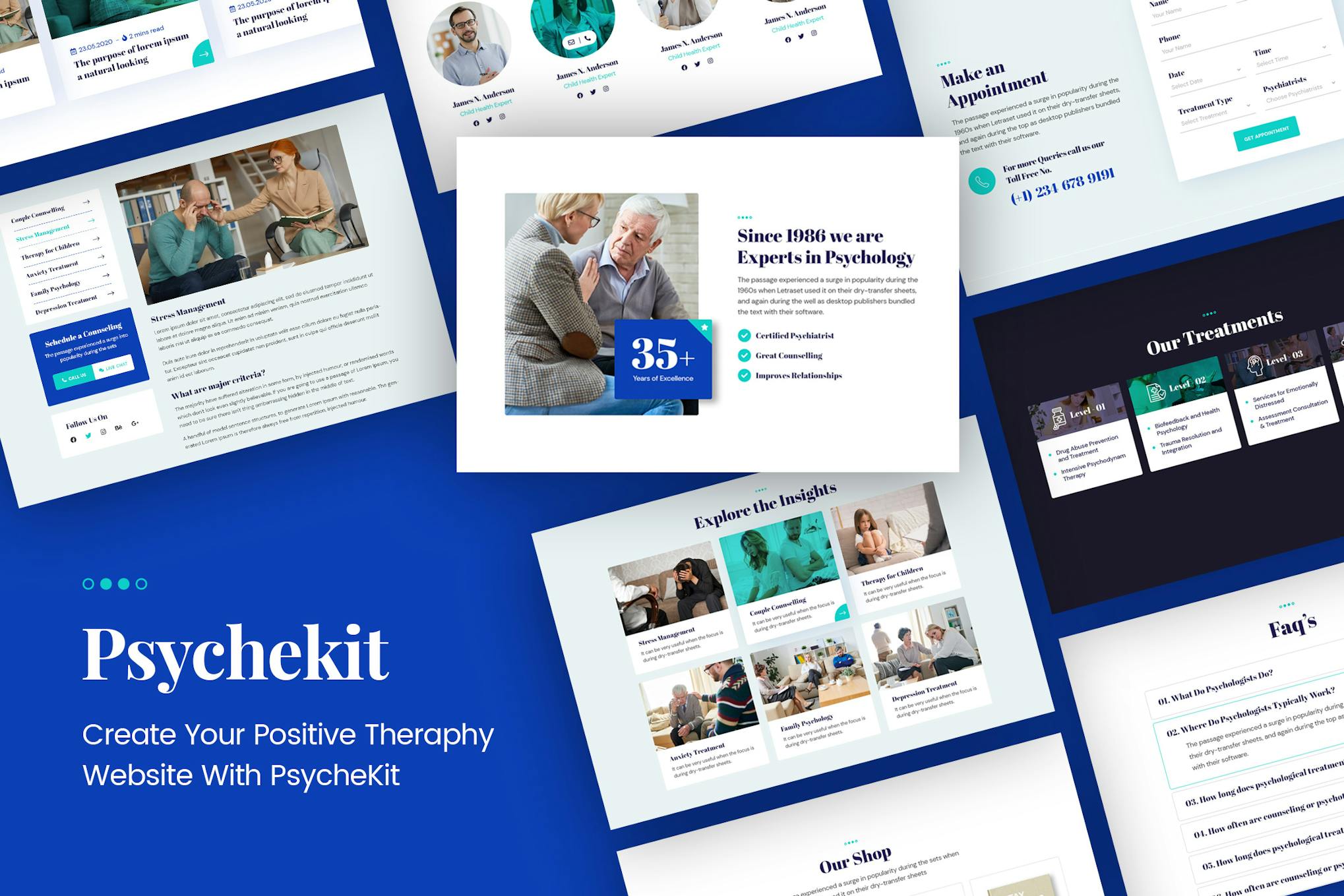 PsycheKit- Psychologist and Hypnotherapy Elementor Template Kit