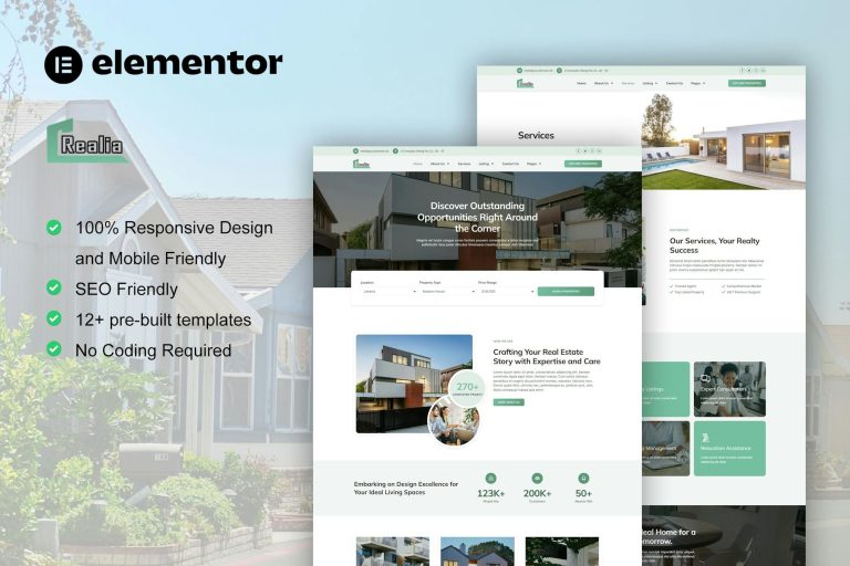 Realea – Real Estate & Property Elementor Pro Template Kit