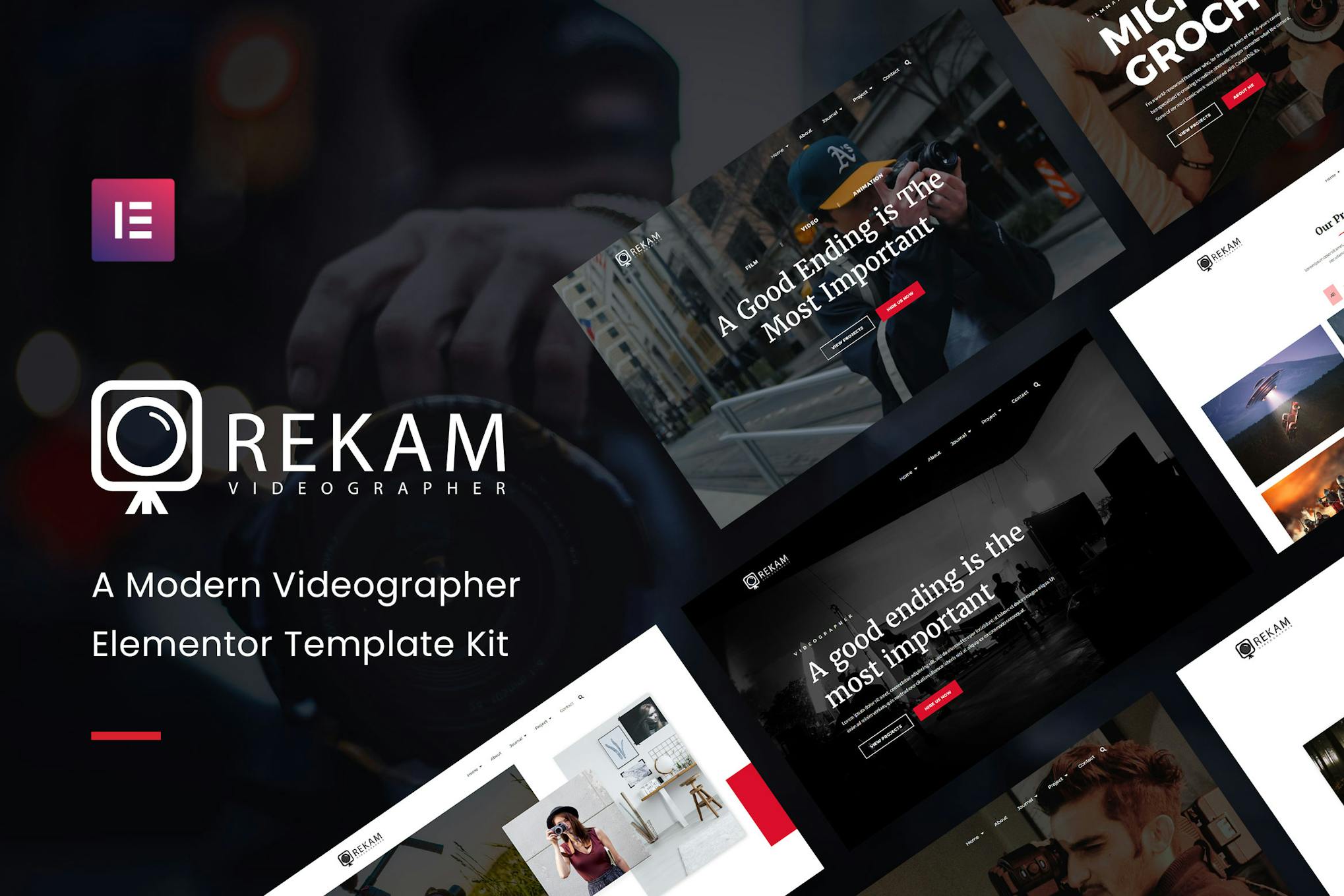 Rekam Kit- Modern Videographer Elementor Template Kit
