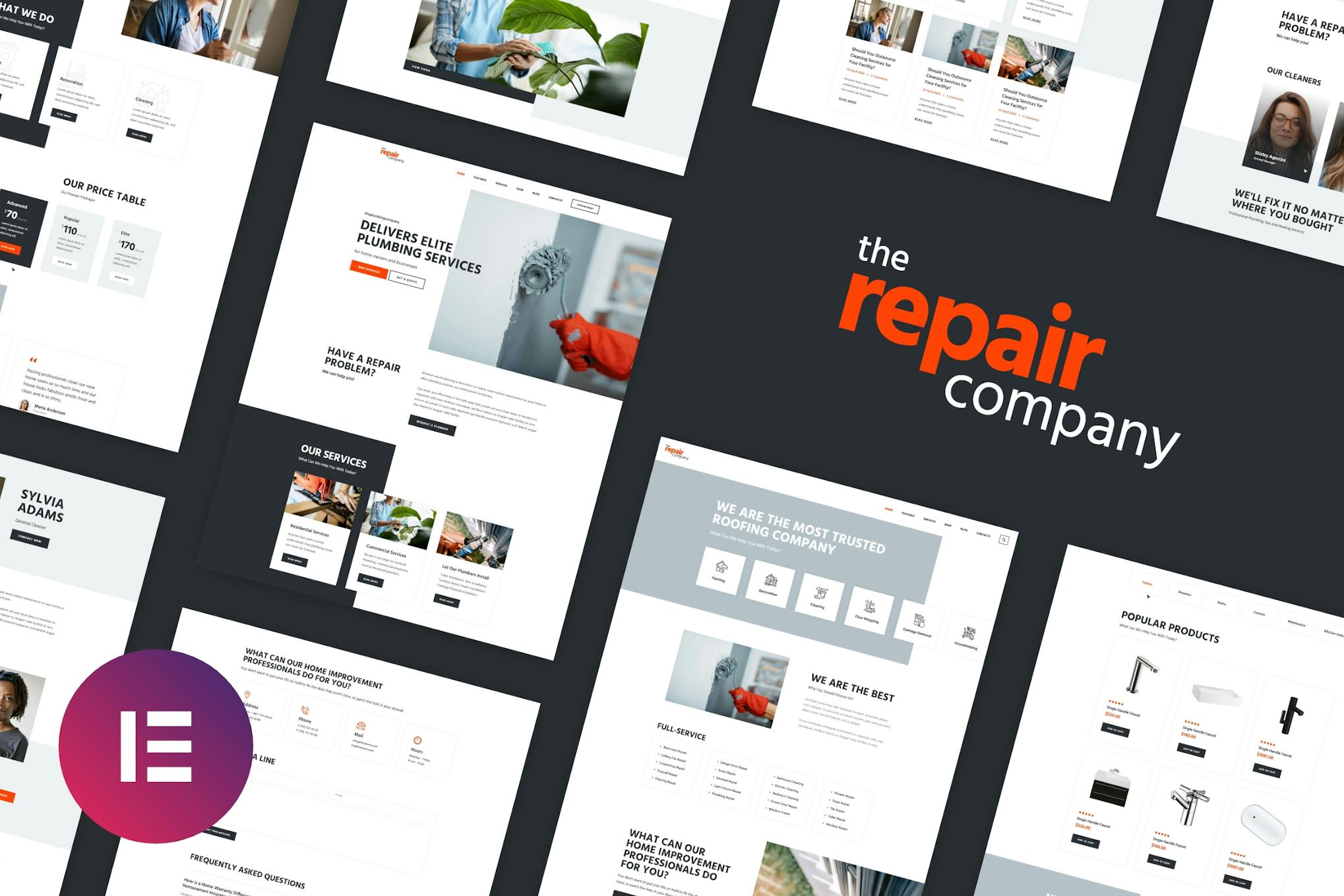Renovirta- Plumbing and Repair Elementor Template Kit