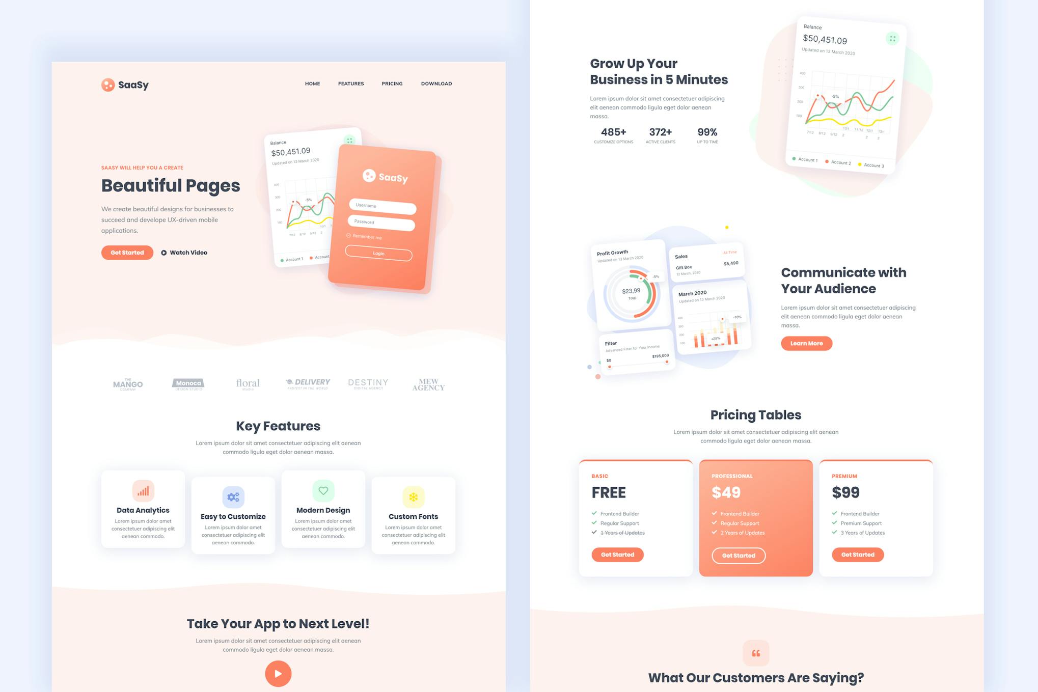 SaaSy- SaaS and App Landing Page Template Kit