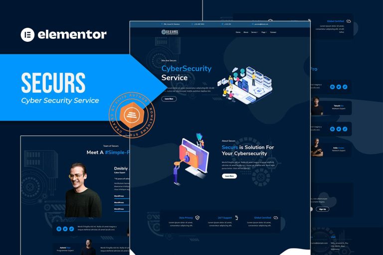 Securs – Cyber Security Service Elementor Template Kit