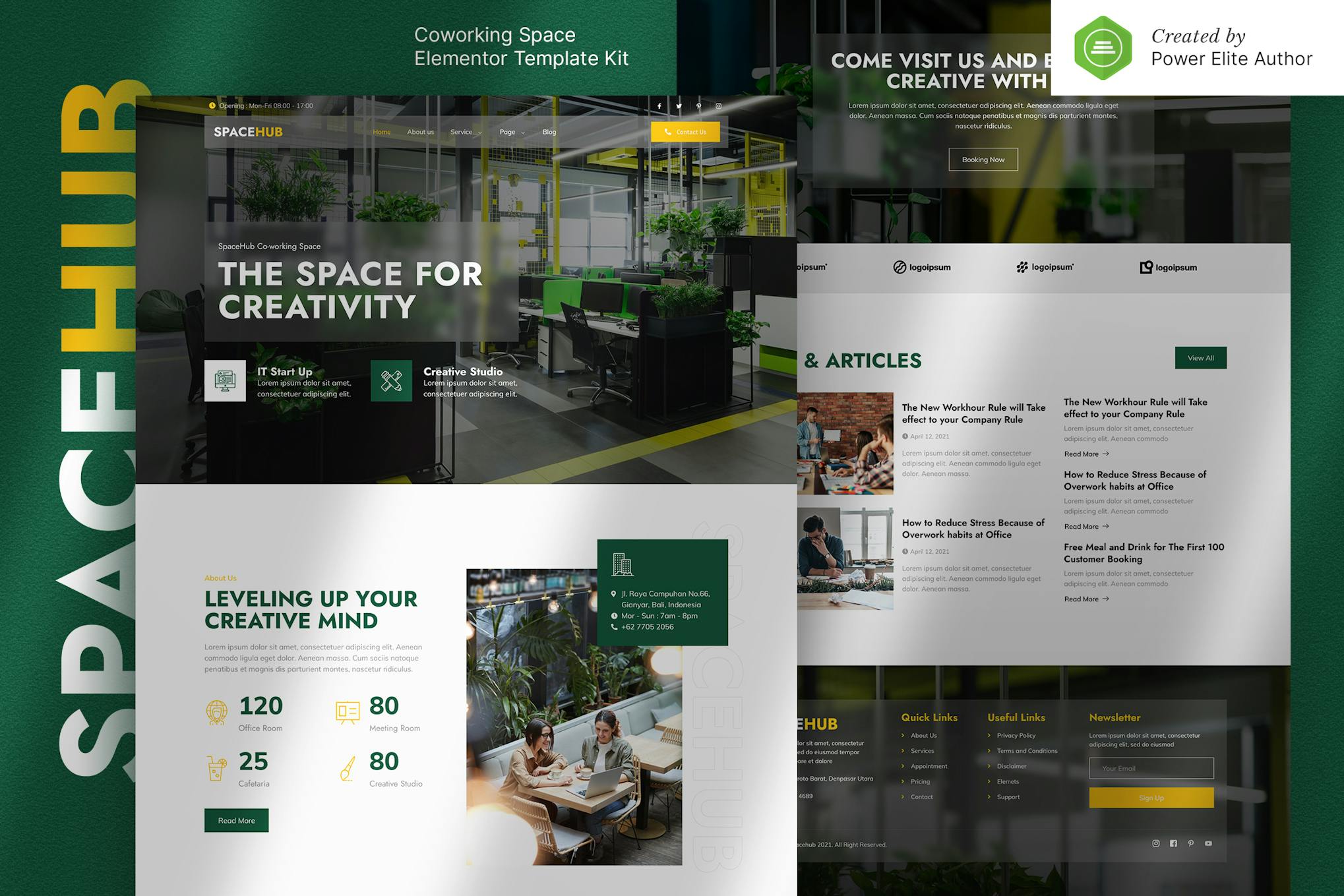 Spacehub- Coworking and Creative Space Elementor Template Kit