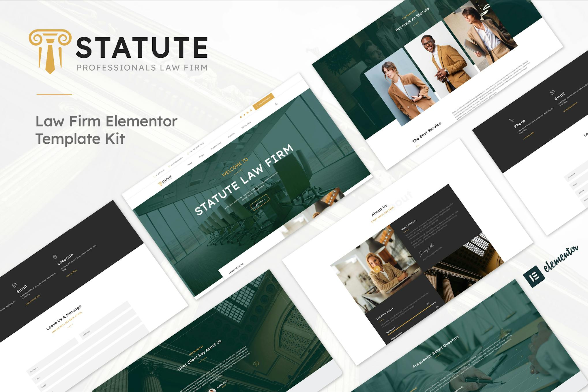 Statute - Law Firm & Attorney Elementor Template Kit