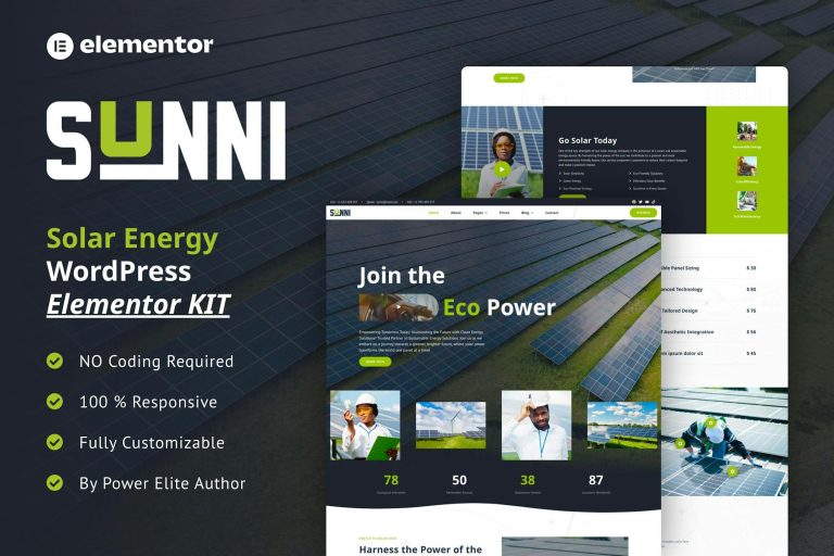 Sunni – Solar Energy Elementor Template Kit