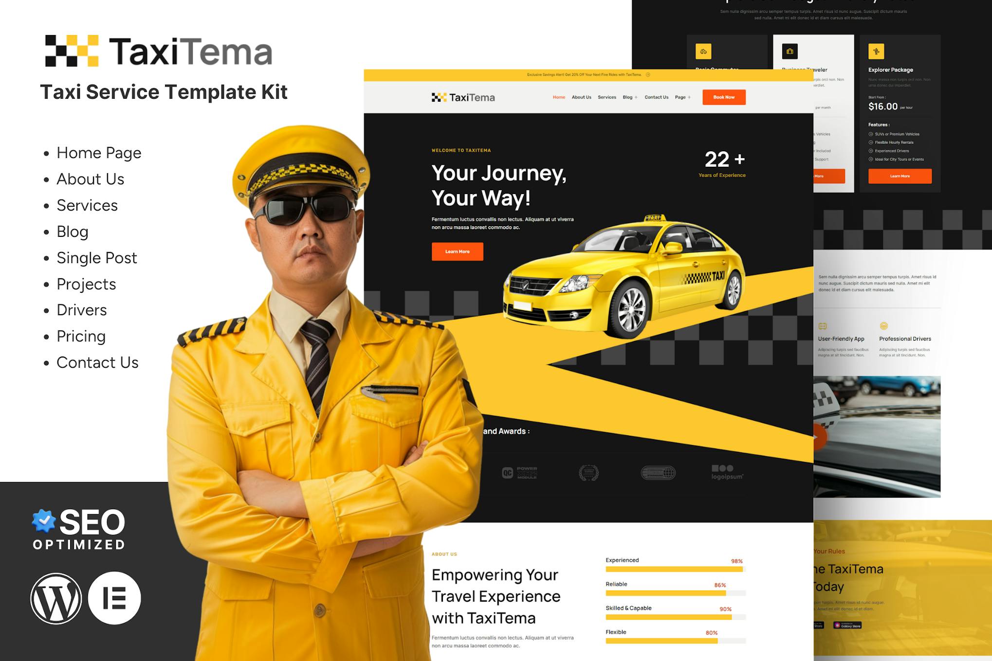Taxitema- Taxi Drivers Business Template Kit