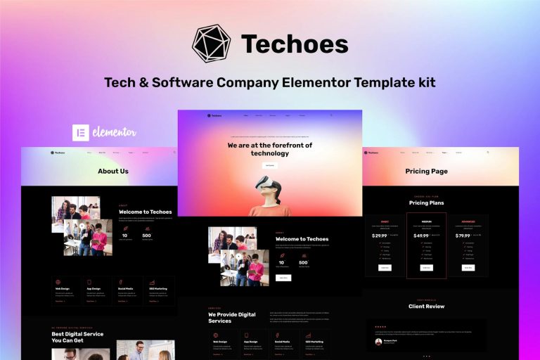 Techoes – Tech & Software Company Elementor Template Kit