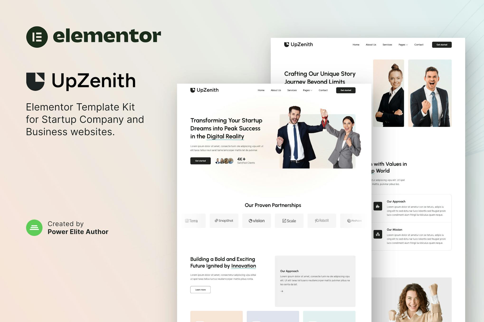 UpZenith- Startup Company and Business Elementor Template Kit