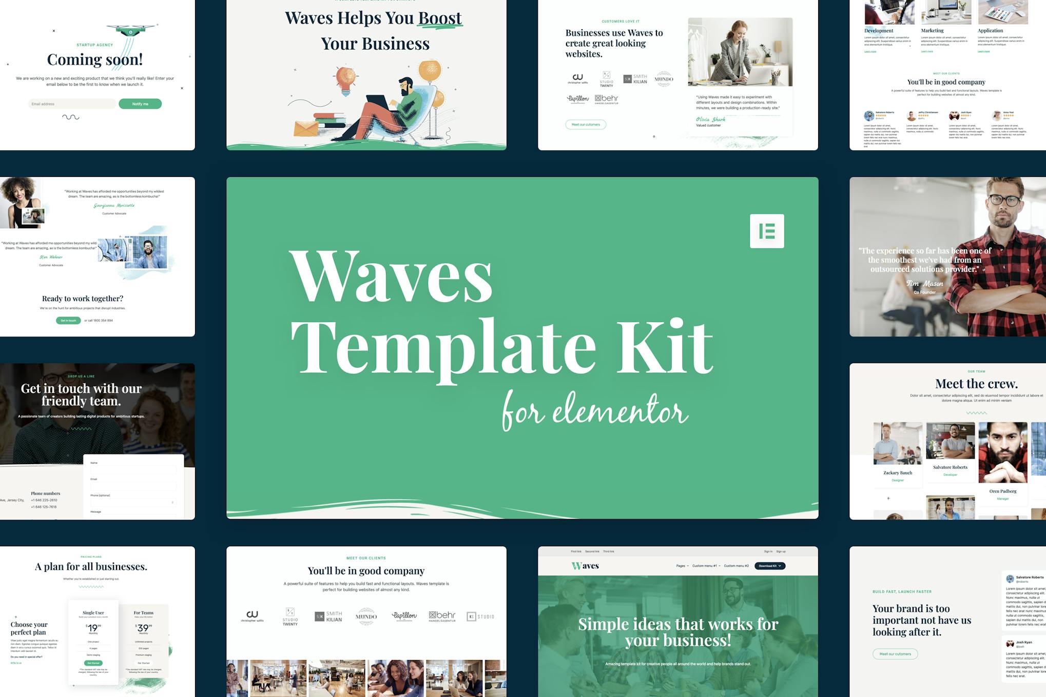 Waves- Startup Agency Elementor Template Kit