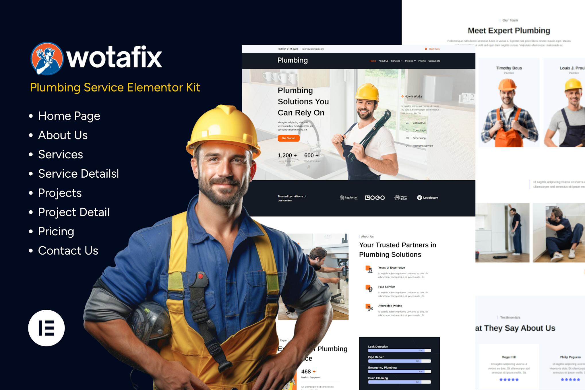 Wotafix- Plumbing Service Elementor Template Kit