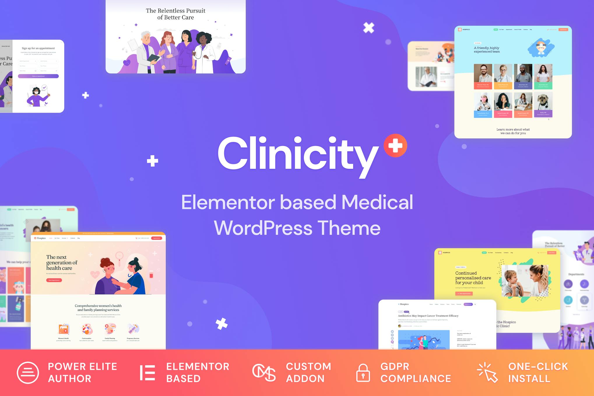 Clinicity- Health & Medical Elementor 1.1.10 WordPress Theme