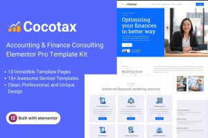 Cocotax – Accounting & Finance Consulting Elementor Pro Template Kit