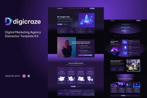 Digicraze – Digital Marketing Agency Elementor Pro Template Kit
