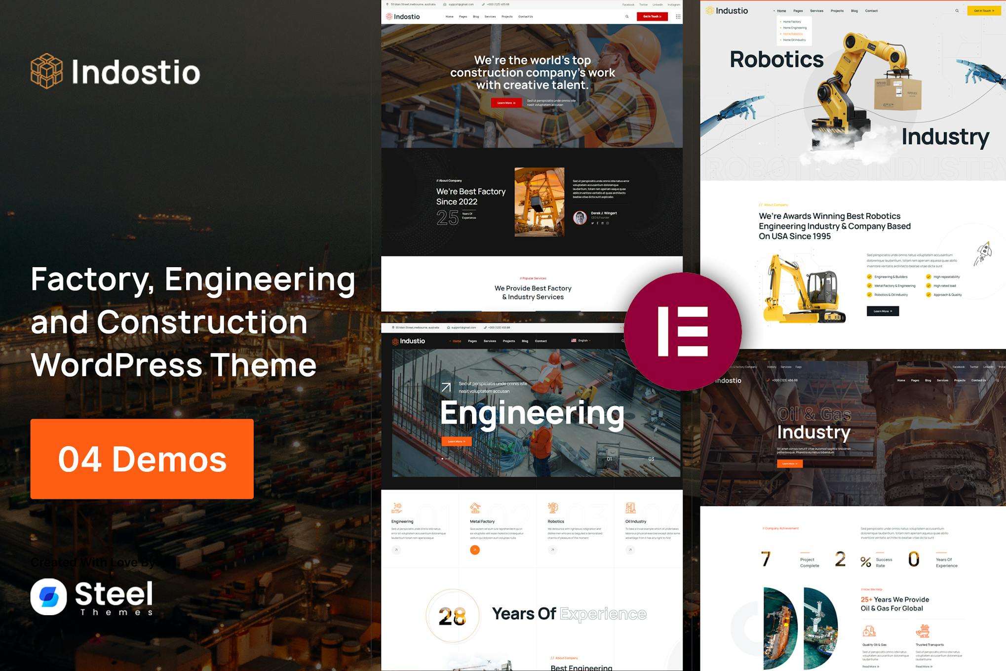 Indostio- Factory & Construction 1.1.1 WordPress Theme