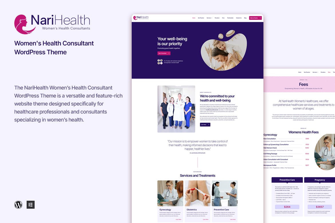 NariHealth- Women's Health Consultant 1.0.5 WordPress Theme
