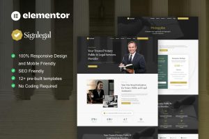 SignLegal – Notary Public & Legal Services Elementor Pro Template Kit