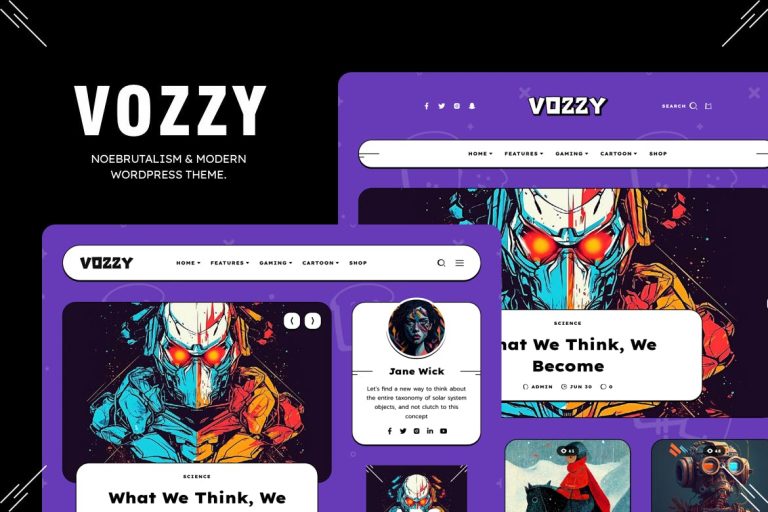 Vozzy – Modern & Neobrutalism WordPress Theme