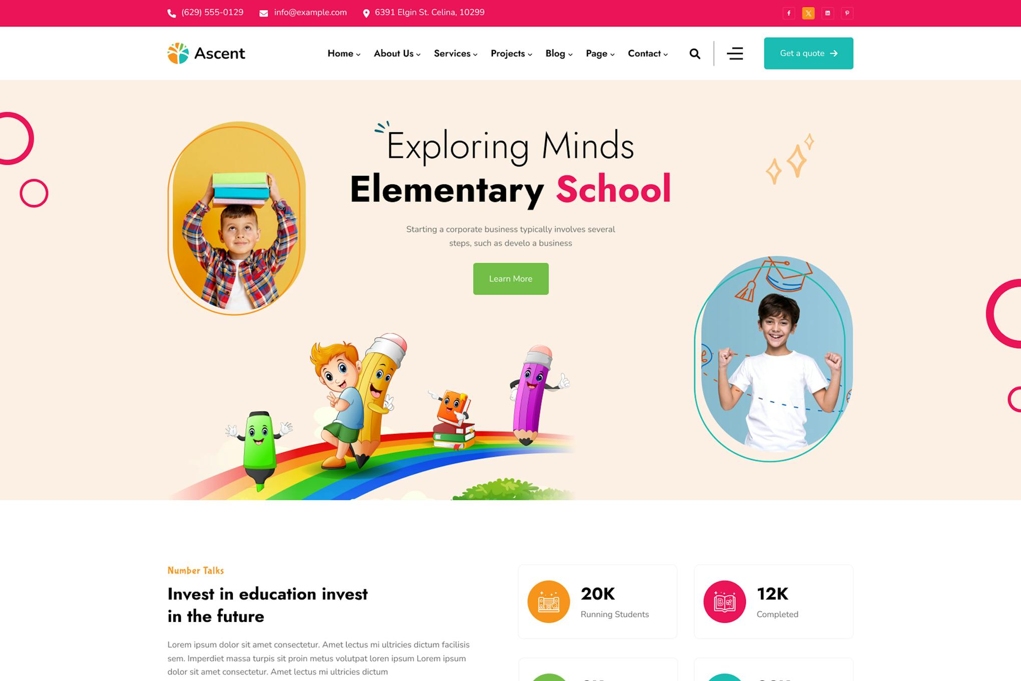 Ascent - Tailwind CSS Childcare & Kids Template