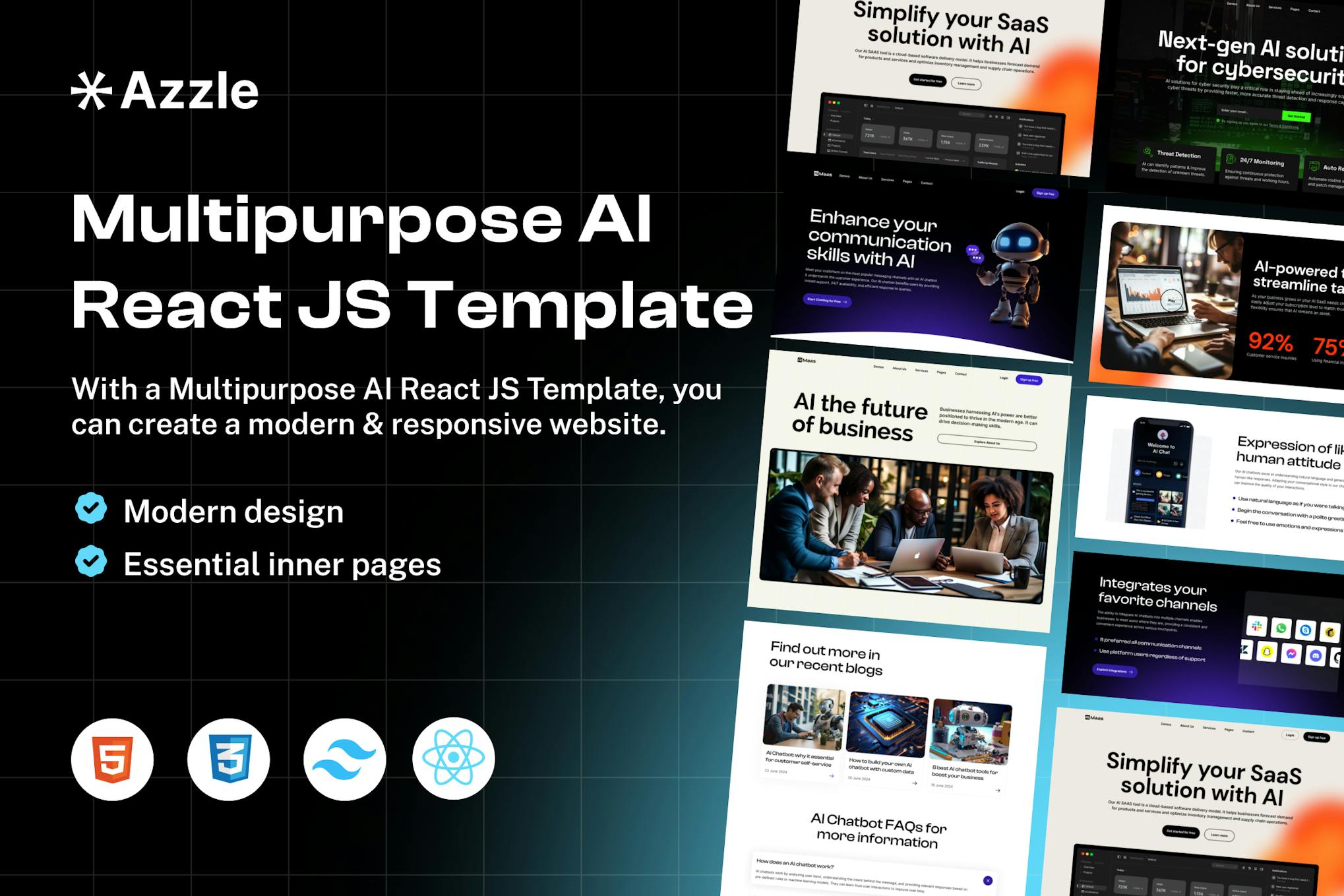 Azzle - AI Technology & Startup React Template