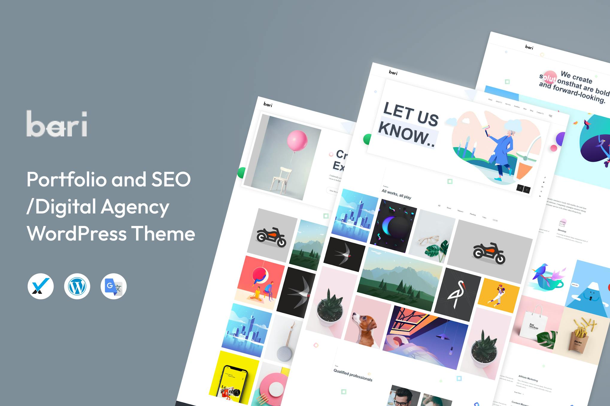 Bari- Portfolio & Digital Agency 2.4 WordPress Theme