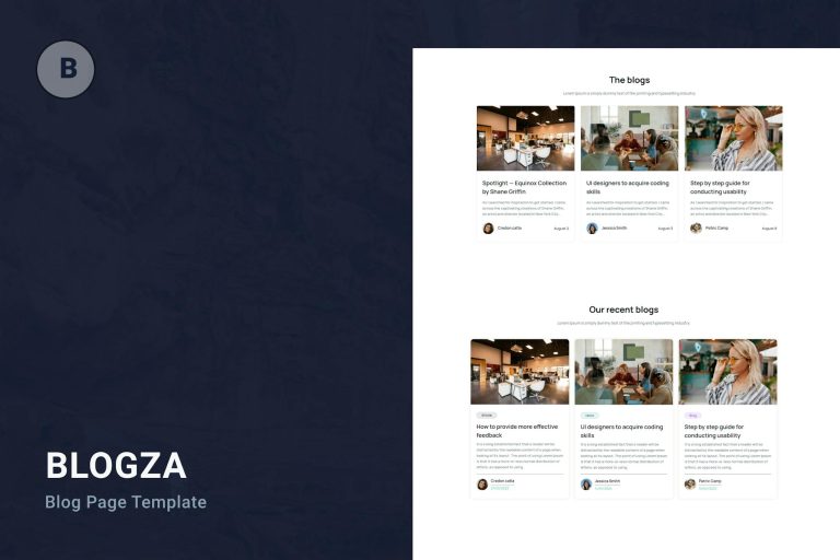 Blog Page Tailwind CSS 3 HTML Template – Blogza