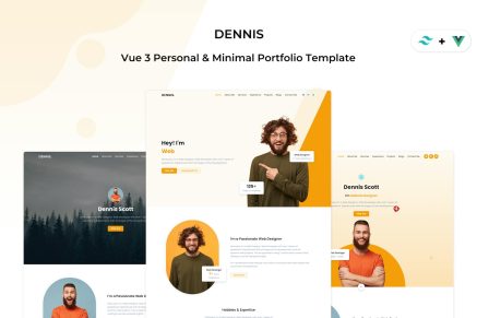 Dennis - Vue Personal & Minimal Portfolio Template