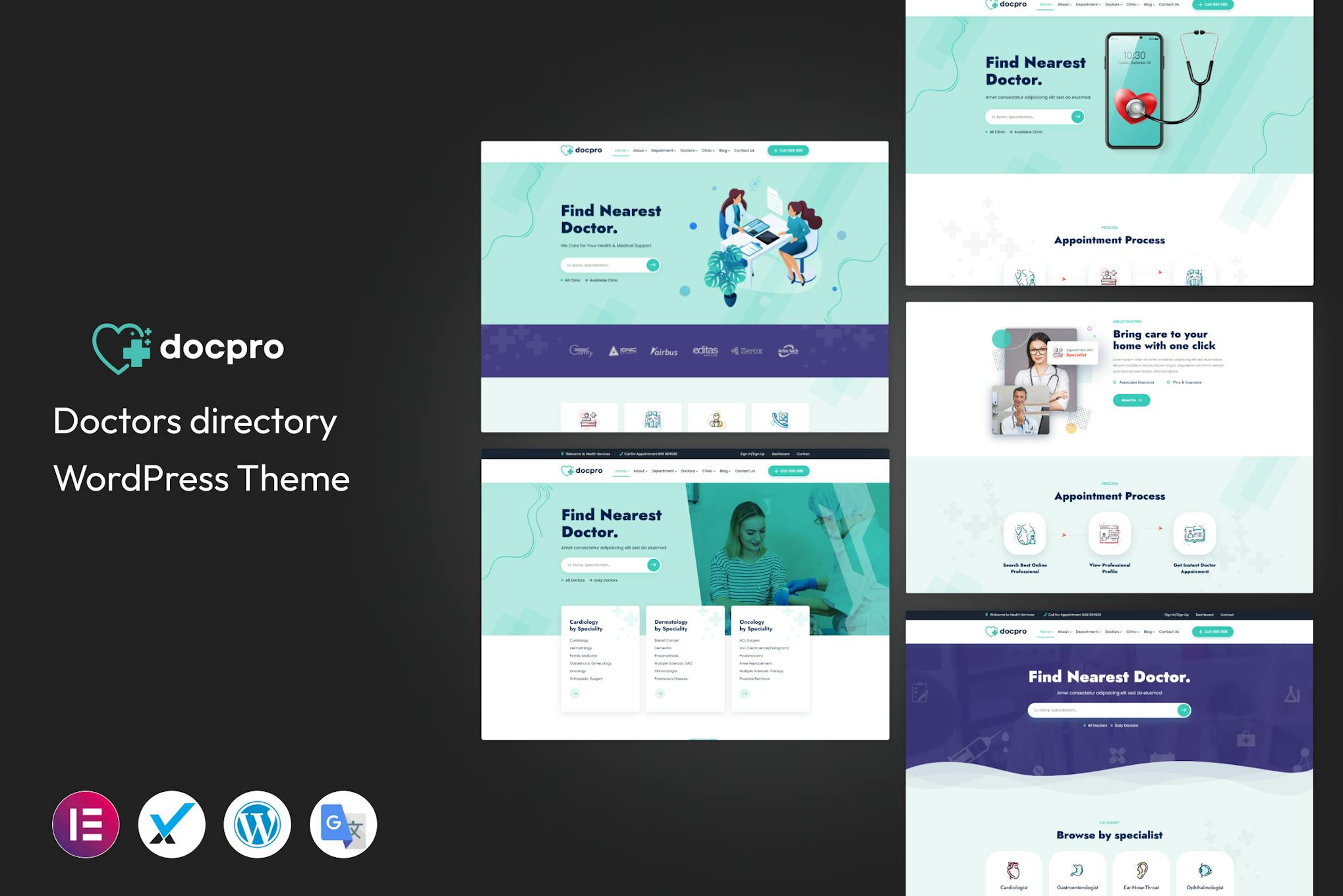 Docpro- Doctors directory 1.0.1 WordPress Theme