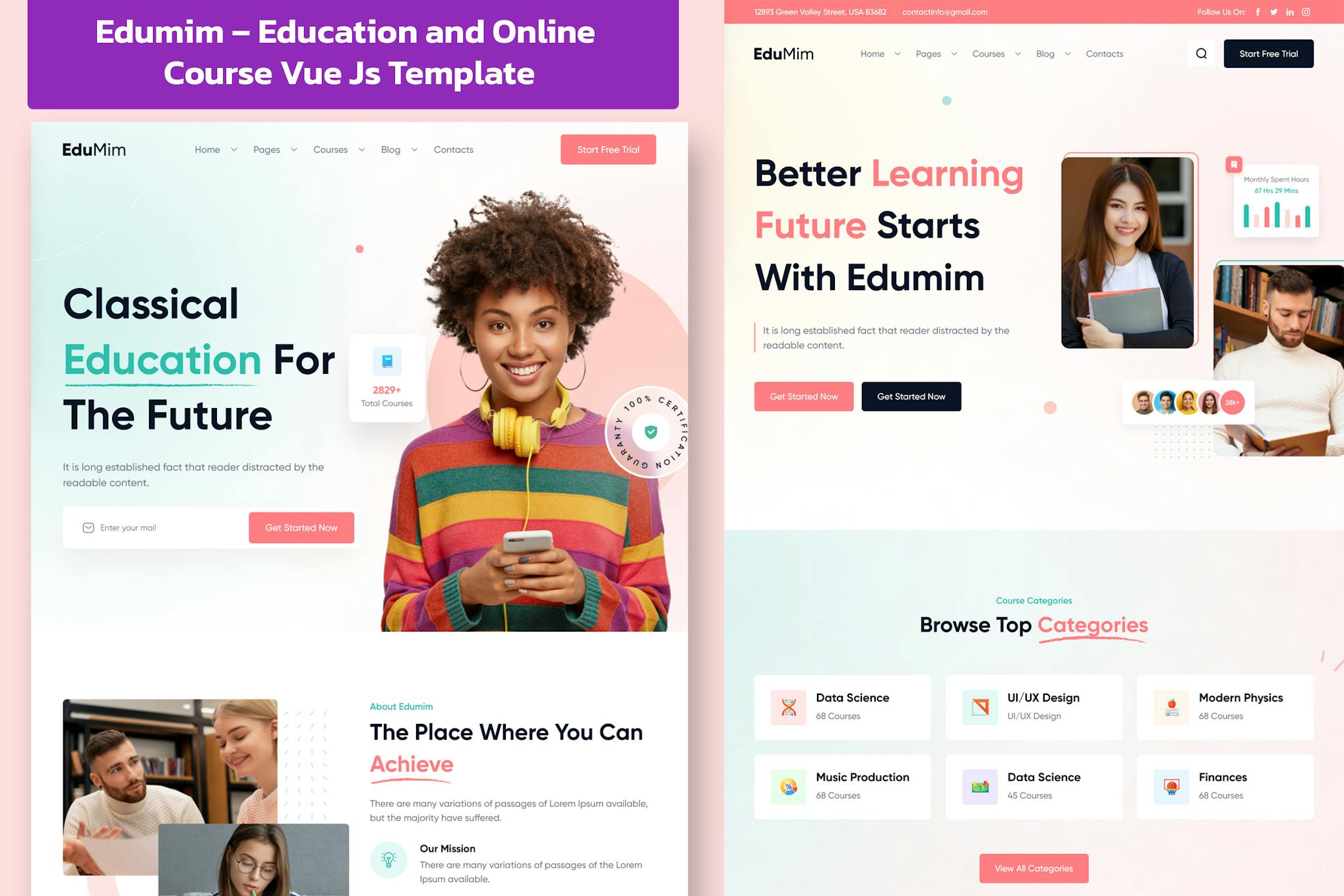 Edumim – Education and Course Vue Js Template