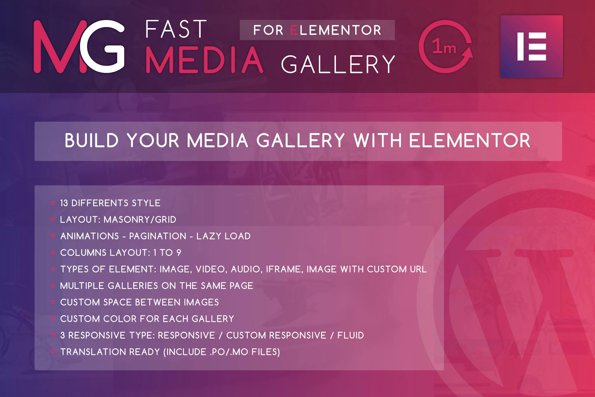 Fast Media Gallery For Elementor WordPress Plugin 1.0