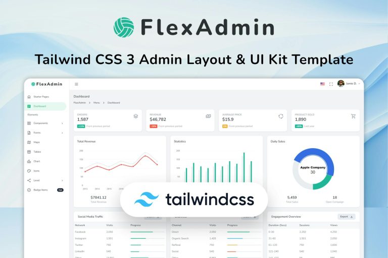 FlexAdmin – Tailwind Admin Dashboard HTML Template