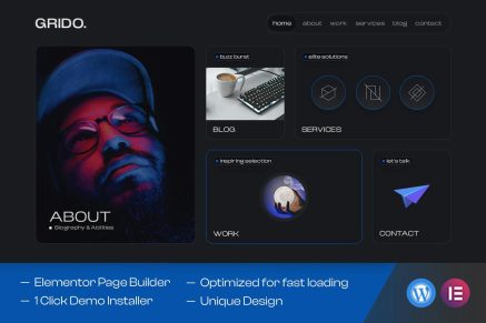 Gridos- Personal Portfolio 1.0. WordPress Theme