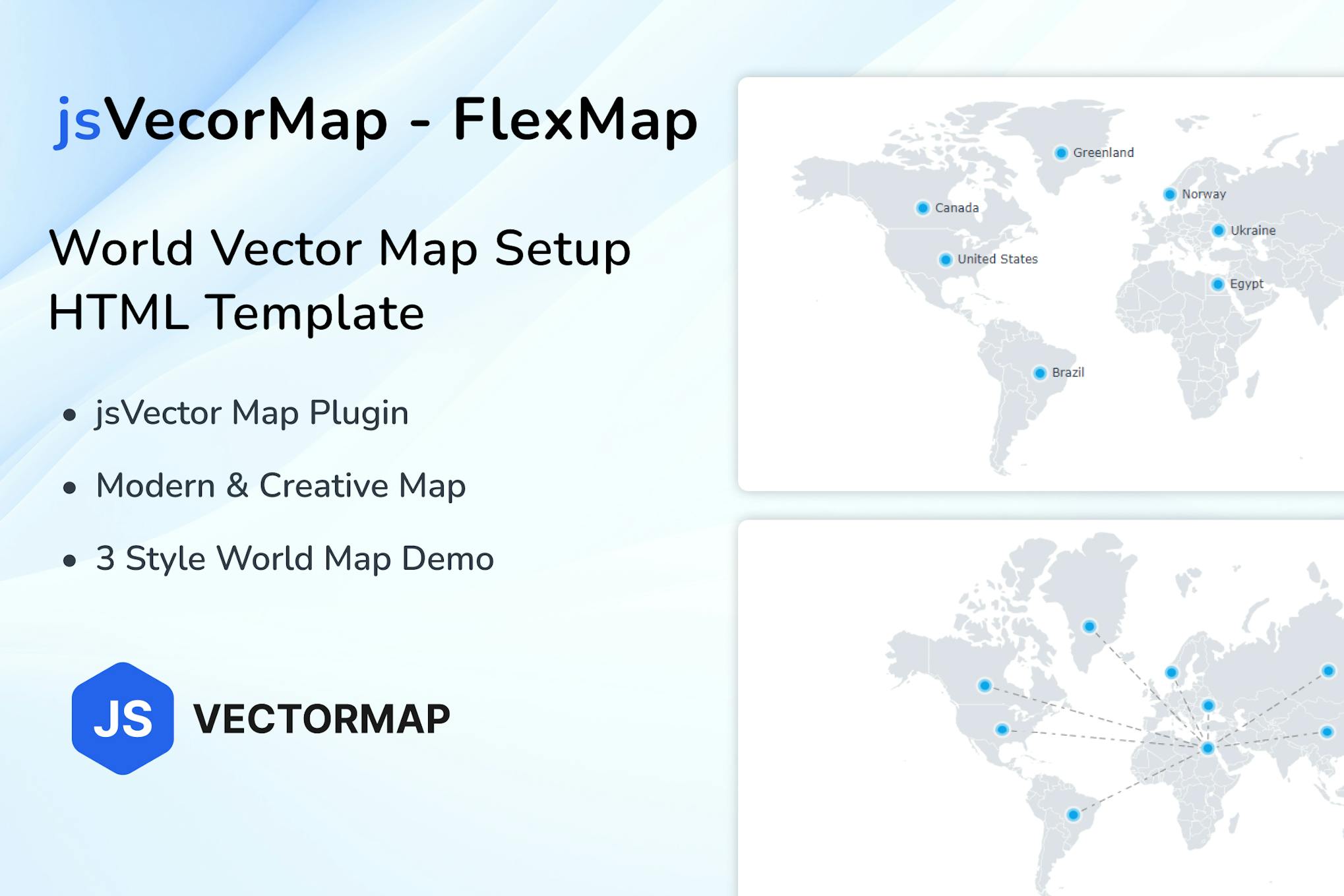jsVectorMap World Vector Map Setup - FlexMap