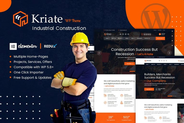 Kriate – Industrial Construction WordPress Theme