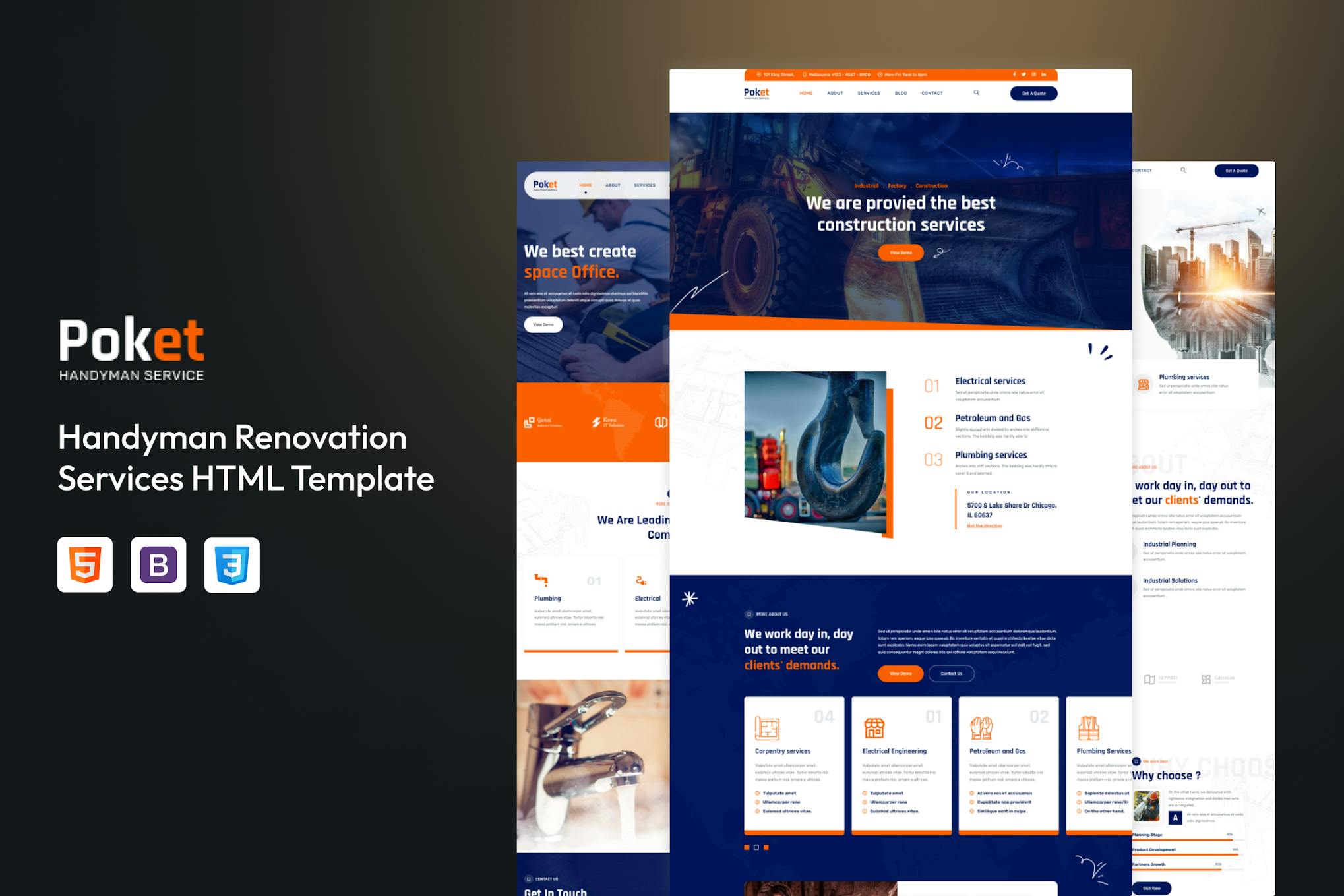 Poket - Handyman Renovation Services HTML Template