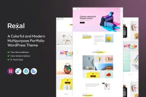 Rexal – A Colorful Portfolio WordPress Theme
