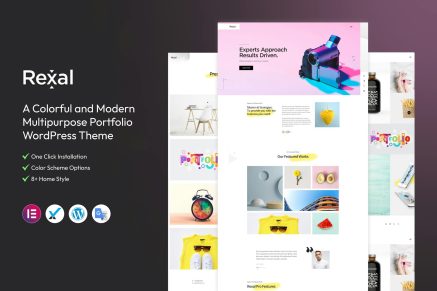 Rexal- A Colorful Portfolio 2.3 WordPress Theme