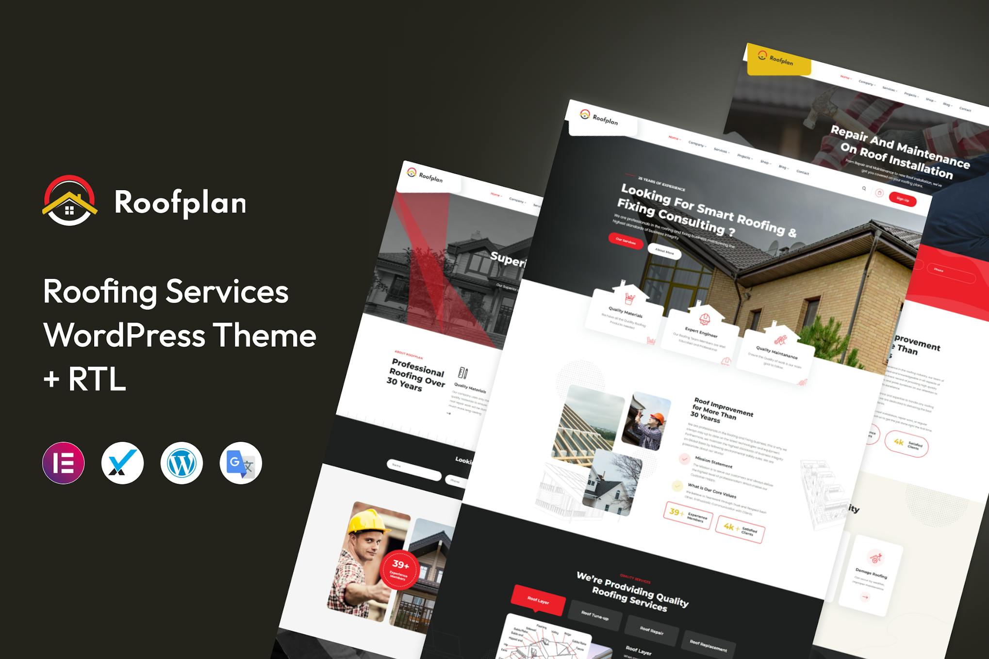 Roofplan- Roofing Services 3.0.0 WordPress Theme