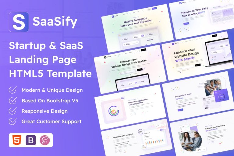 Saasify – Startup & SaaS Landing Page Template
