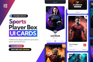 Sports Player Box – Elementor UI Cards