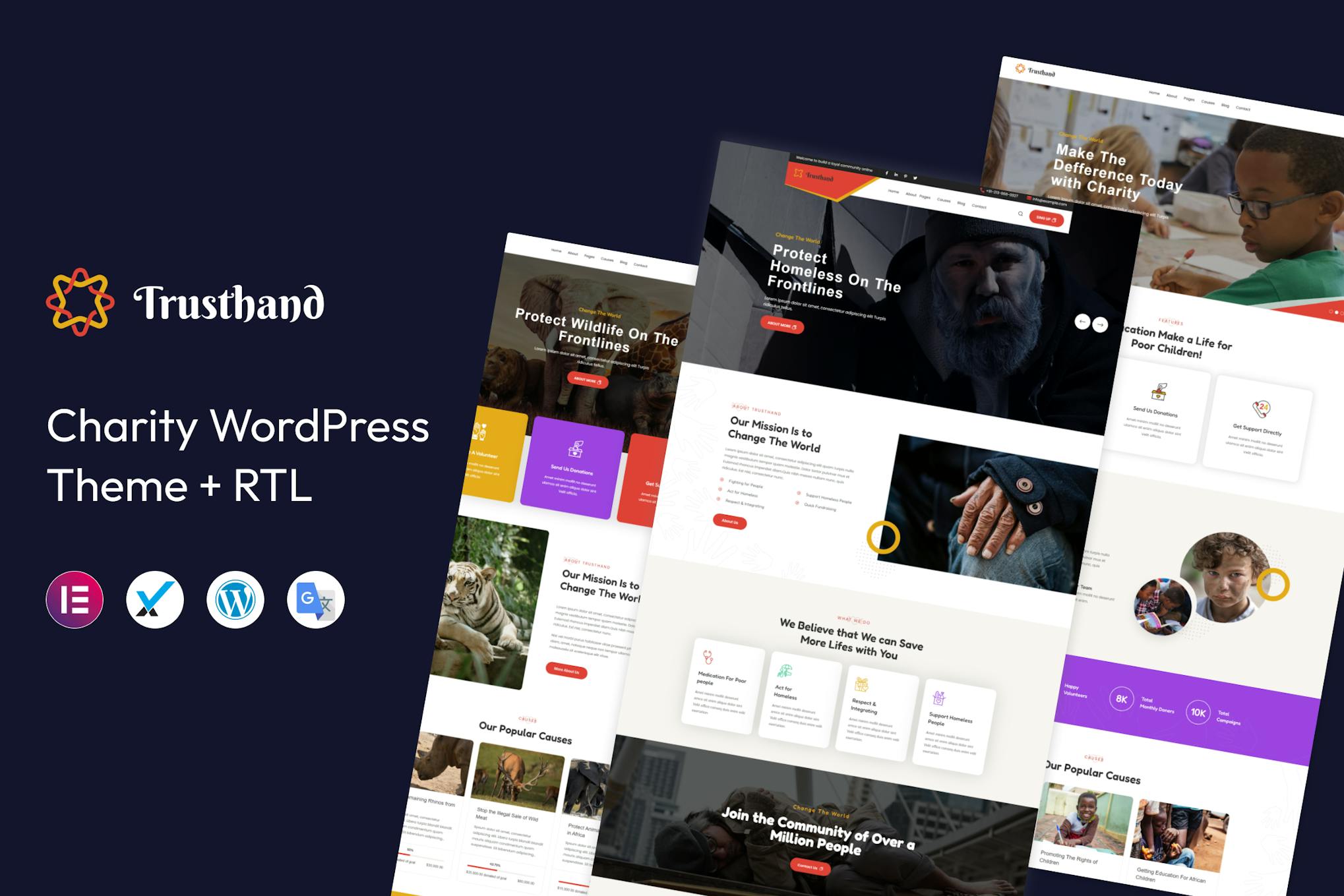 Trusthand- Charity 1.0.1 WordPress Theme