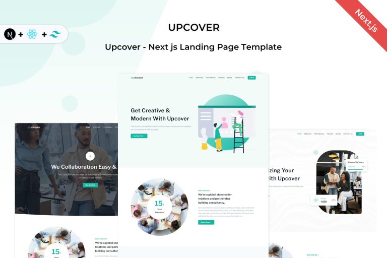 Upcover – React Next.js Business Landing Template