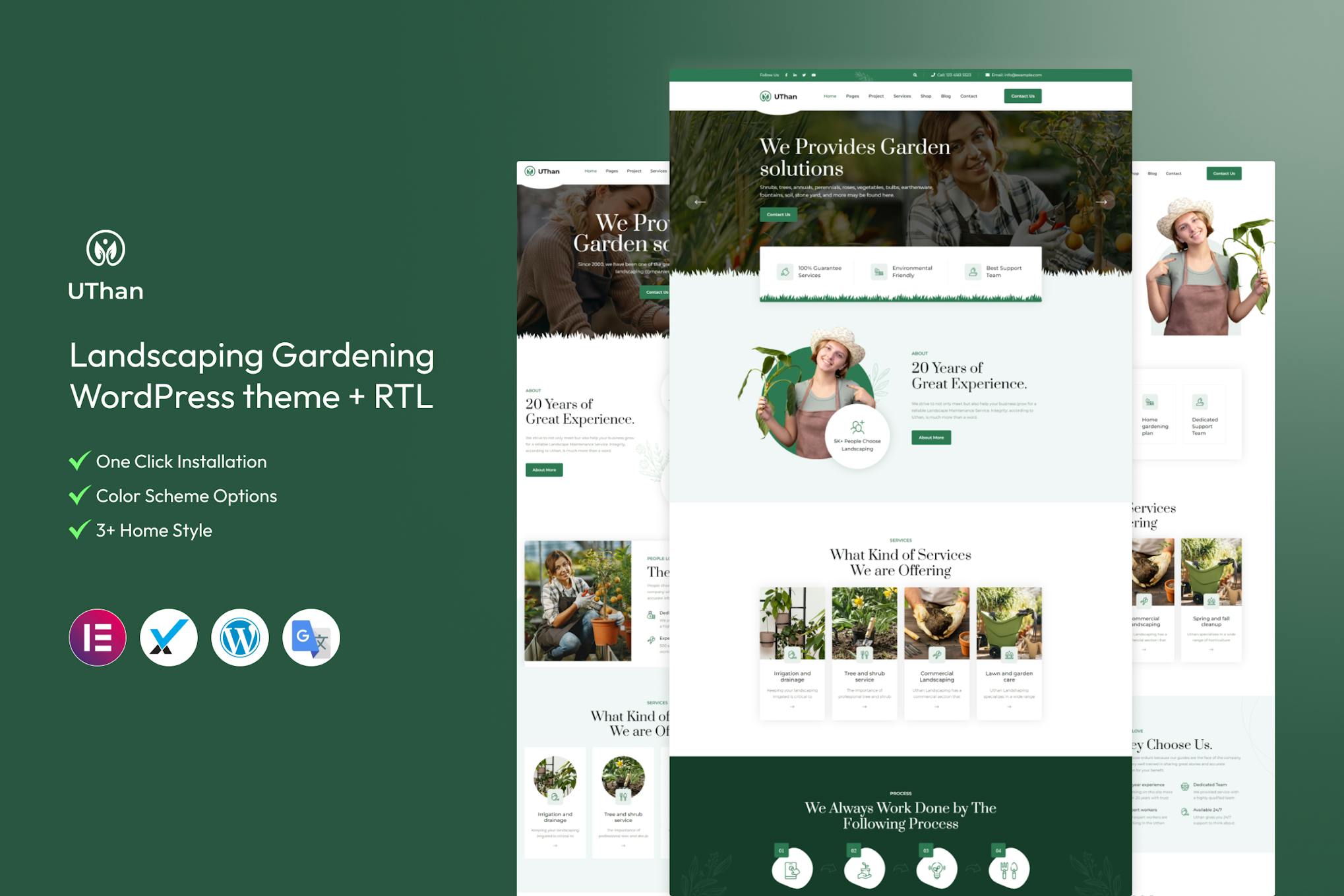 Uthan- Landscaping Gardening 2.0.1 WordPress Theme