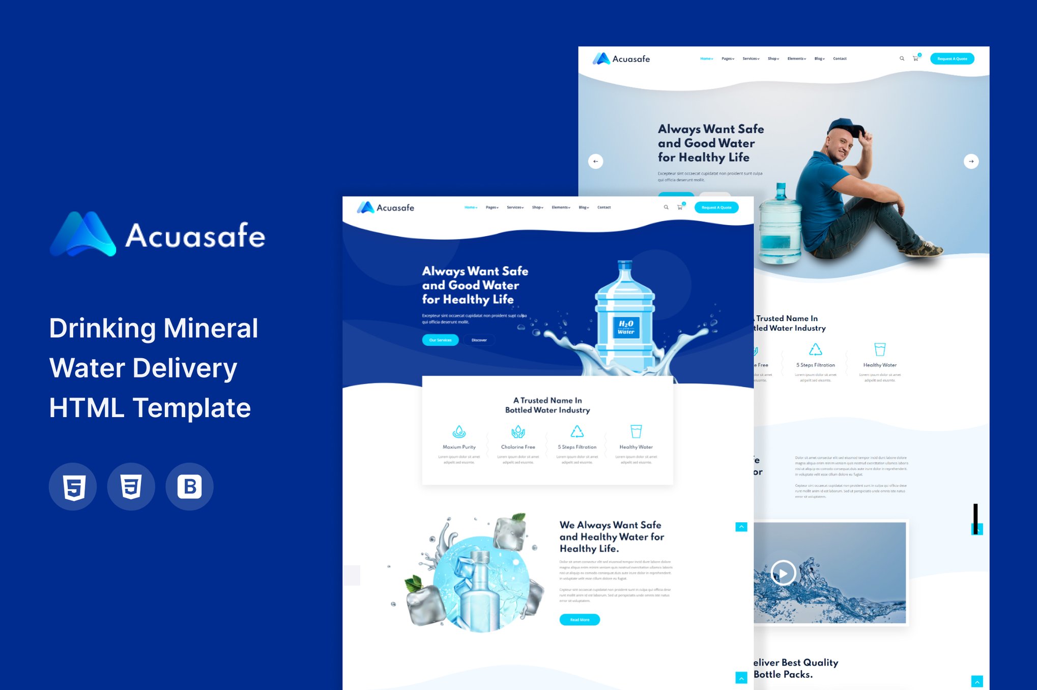 Acuasafe - Drinking Water Delivery HTML Template